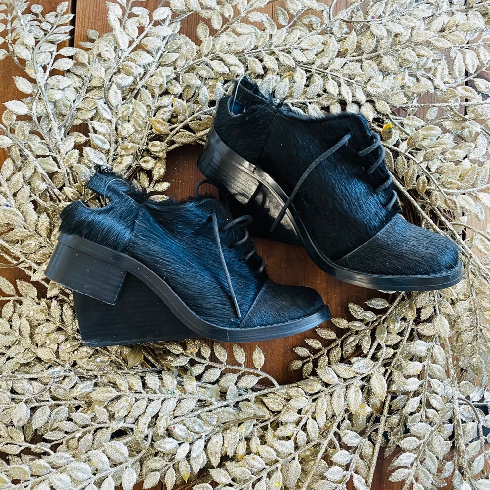 Alexander Wang Black Calf hair Wedge Oxfords - Picture 8 of 11